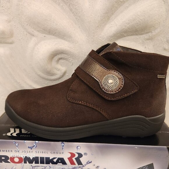Romika MADERA - Ankle boots Brown Suede/ Patent Leather Size 36. NIB. US 5-5.5 - Picture 3 of 12
